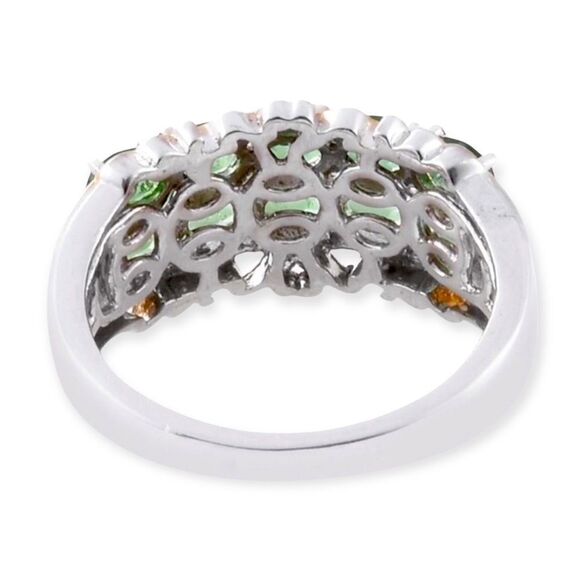 14K Gold Silver Platinum Natural Chrome Diopside Stone Statement Gemstone Ring - Picture 3 of 4